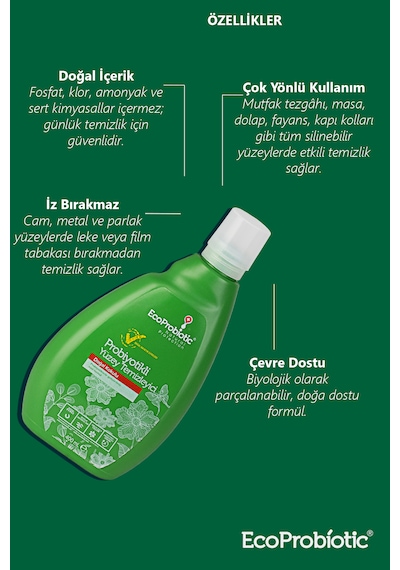 Probiyotikli Yüzey Temizleyici Cam,metal,ahşap Yüzey Temizleyici 400 Ml Tekli
