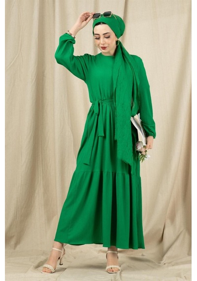 Sevitli Prenses Elbise-benetton Yeşili-1535-benetton Yeşil