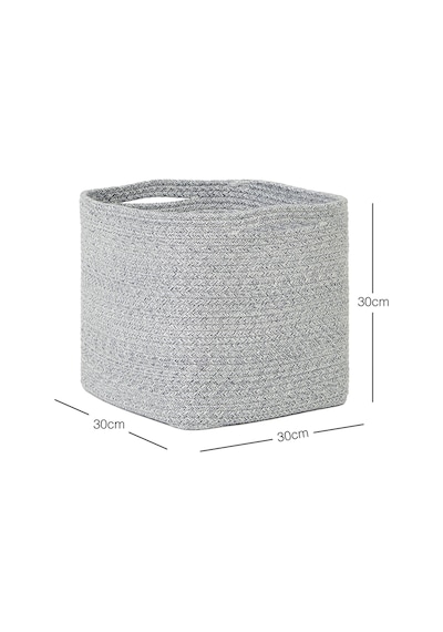 Ocean Home Textile Gri Kırçıllı Pamuklu Sepet 30 x 30 x 30 cm