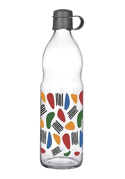 Frido Desenli Cam Suluk 1000 Ml Çok Renkli