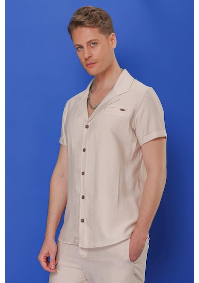 Efor G 1549 Slim Fit Bej Klasik Gömlek Bej