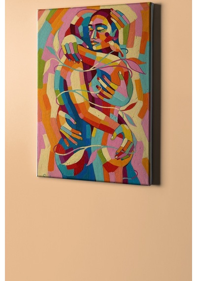 Webstyle Sayılarla Boyama Seti Kasnaklı Renkli Sarılış 60x75 Cm
