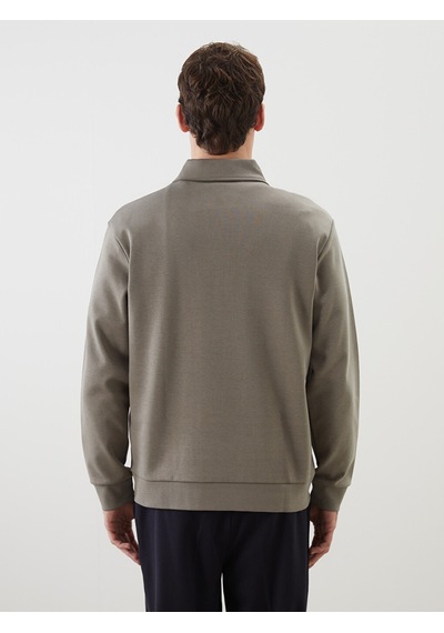 Lcw Vision Yeşil Polo Yaka Uzun Kollu Erkek Sweatshirt