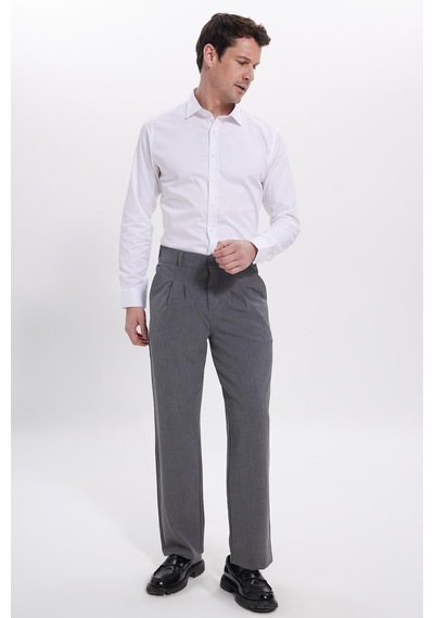Tudors Erkek Regular Fit Klasik Kesim Normal Bel Geniş Paça Açık Gri Pantolon-40341 Açık Gri