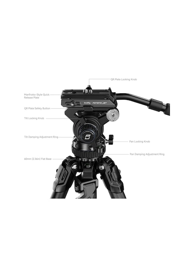 Smallrig 4259 X Potato Jet Trıbex Hidrolik Karbon Fiber Tripod Seti