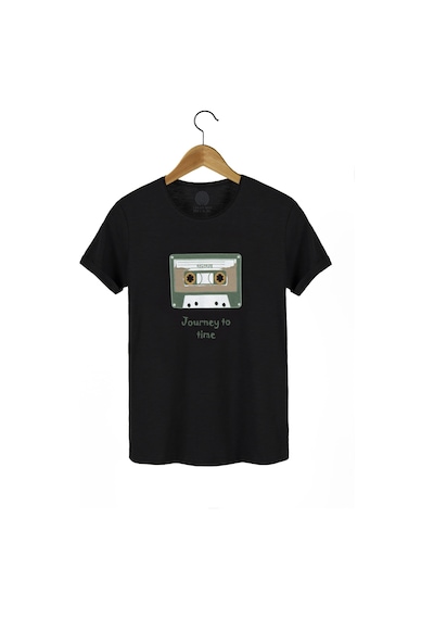 Erkek Siyah Baskılı Trend T-shirt Siyah