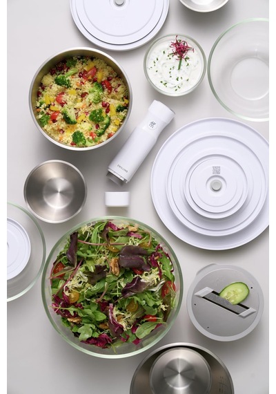 Zwıllıng Fresh & Save Bowls Vakumlu Saklama Kabı, M, 18 Santimetr Metalik Gri
