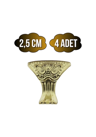Pati Metal Ayak Çeyiz Ve Hediye Kutusu Mobilya Ayağı 2,5cm Altın 4 Adet Altın
