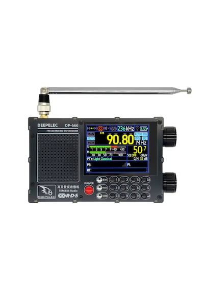 Dp-666 Deepelec Tef6686 Radyo Yüksek Hassasiyet Tam Bant Fm Am Lw Mw Sw Kısa Dalga Esp32 Rds 2,8 İnç Ips Lcd