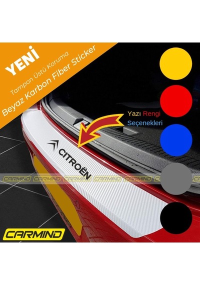 Citroen Beyaz Karbon Tampon Eşiği Sticker