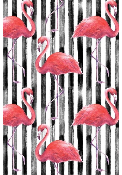 Pembe Flamingo Dokuma Leke Tutmaz Masa Örtüsü Mso354n11