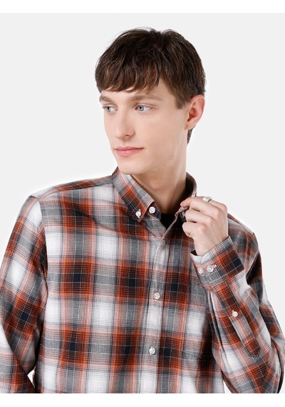 Colin's Colins Slim Fit Turuncu Erkek Uzun Kol Gömlek Cl1066767 Turuncu