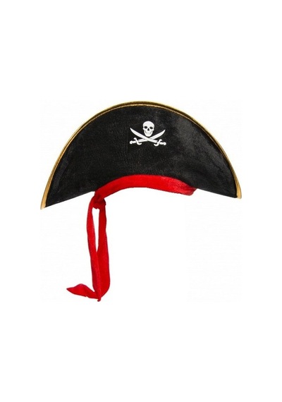 Çocuk Boy Kadife Jack Sparrow Denizci Korsan  Şapkası 45x16 Cm