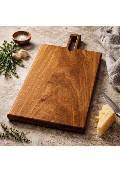 Hıcowood Doğal Ceviz Kesme Sunum Tahtası - Lazerle İsim/Söz Yazılır