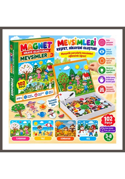 Bezos 1505 Magnet Hikaye Oluşturma - Mevsimler / +3 Yaş Nxrlvng