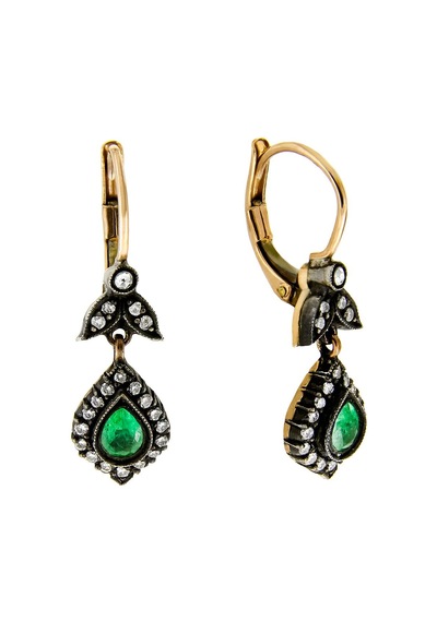 0,87 Ct Zümrütlü Elmas Küpe