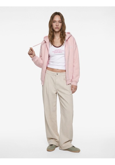 Koton Kanguru Cepli Fermuarlı Kapüşonlu Arkası Baskılı Oversize Sweatshirt Pembe 6sal10258ık Gülkurusu Koton Kanguru Cepli Fermuarlı Kapüşonlu Arkası Baskılı Oversize Sweatshirt Pembe 6sal10258ık Gülkurusu