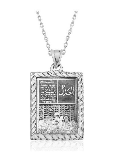Gümüş Fatiha Ve Esma'ül Hüsna Yazılı Kolye Gümüş