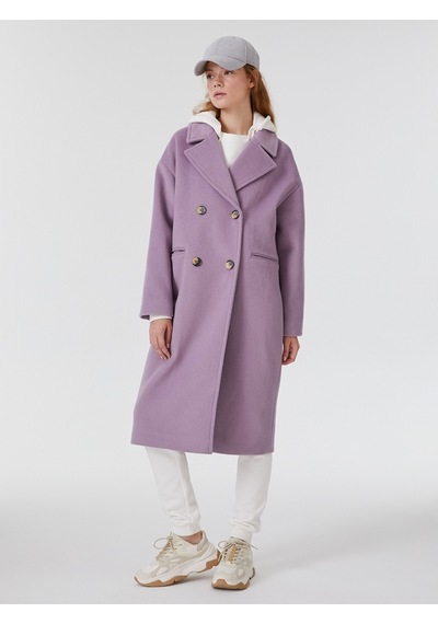 Oversize Kadın Kaban Lila