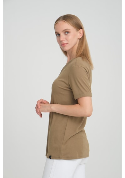 Alexandergardı Fitilli V Yaka Comfort Fit T-shirt E24-74602 001