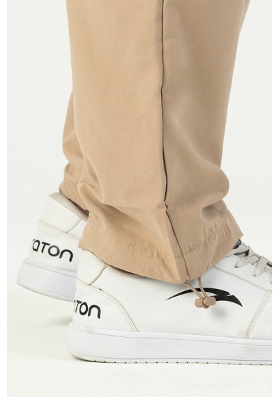 Maraton Comfort Erkek Kapüşonlu Tress Lastik Vizon Eşofman Takımı Vizon