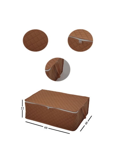 Adarya Home 3 Adet Çekyat-Baza Altı Hurç 60 x 40 x 22 Taba