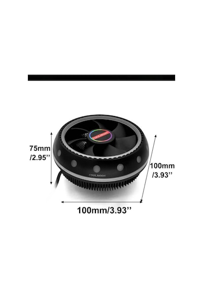 Coolmoon Ufo Cpu İşlemci Fanı Rgb Intel/Amd Tam Uyumluluk