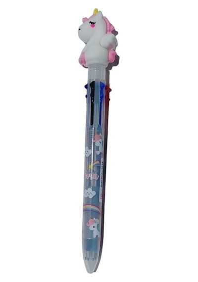 Unicorn Başlıklı 6 Renkli Tükenmez Kalem Ayıcık