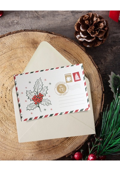 Yılbaşı Kokina Temalı Kartpostal Seti, Yeniyıl, Noel, Tebrik Ve H