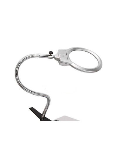Mandallı Ayarlanabilir Başlıklı Led Işıklı Büyüteç 130 MM