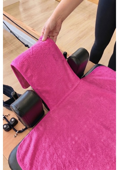 Kaymaz Silikon Tabanlı, Reformer Pilates Havlusu, Ter Emici Bambu Pilates Mat Havlu-fuşya Fusya