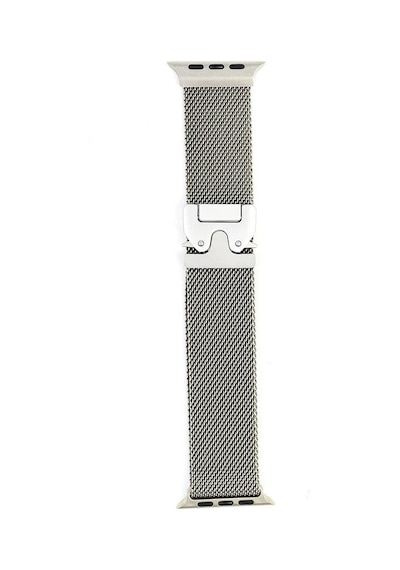 Apple Uyumlu Watch  Ultra 49mm Mkst Krd-25 Metal Hasır Kordon-gümüş