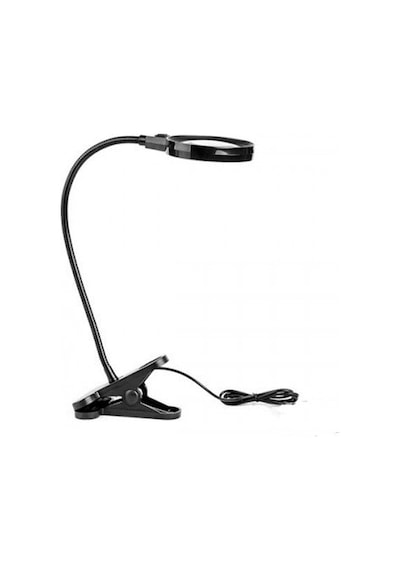 12 Led Clipsli Işıklı Büyüteç Işıklı Masa Lambası Çalışma Lambası Açık Bej