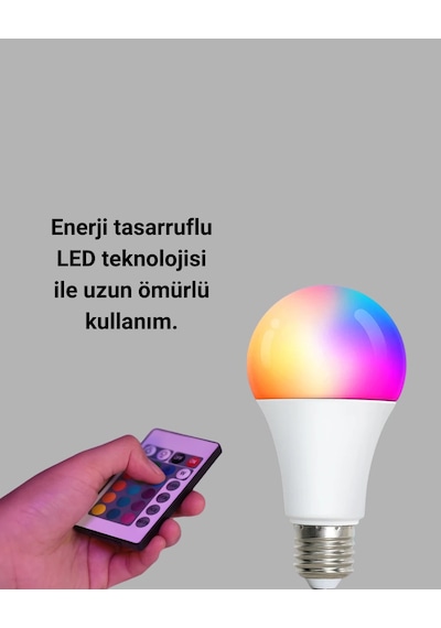 Bay Rgb Uzaktan Kumandalı Led Ampul 16 Renkli A Kalite Orijinal Najmaddin Standart 39048697