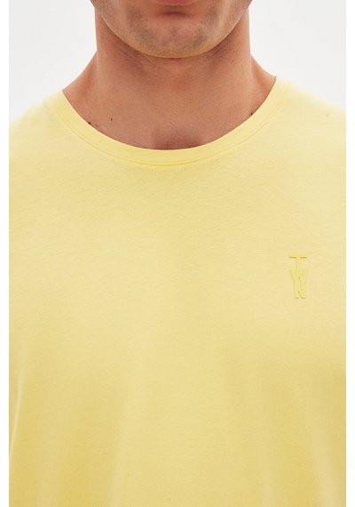 Twn Slim Fit Işın Çiçeği Düz Kabartma Baskılı T-shirt 4ec148551753m Işın Çiçeği