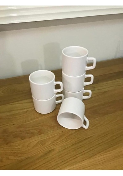 8 Cm Stackable Çay Fincanı 6 Adet Beyaz Diğer