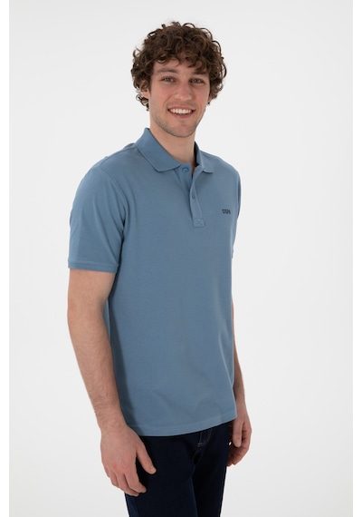 U.S. Polo Assn. Erkek Regular Fit Polo Yaka Koyu Mavi Basic Tişört 50306007-VR032