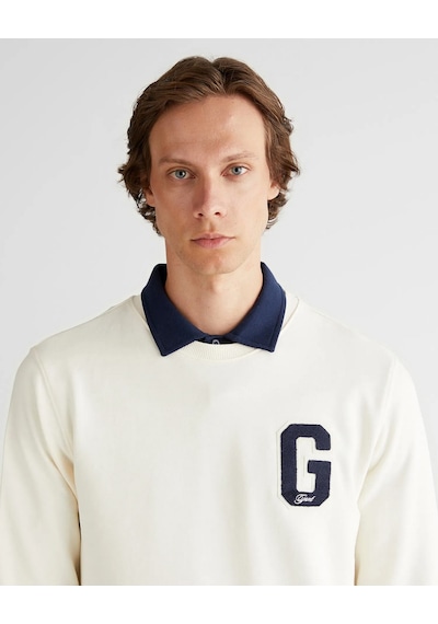 Gant 2067062 Erkek Sweatshirt Krem