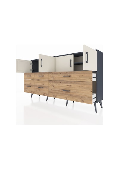 Arges Konsol 4 Raflı 6 Çekmeceli 4 Kapaklı 176x30x99 Antrasit-aytaşı/çam Aytası/atlas Çam - Antrasıt Arges Konsol 4 Raflı 6 Çekmeceli 4 Kapaklı 176x30x99 Antrasit-aytaşı/çam Aytası/atlas Çam - Antrasıt