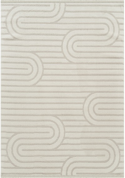 Kaşmir Halı 7/24 Plushy Runa Cream 200x290 Gri