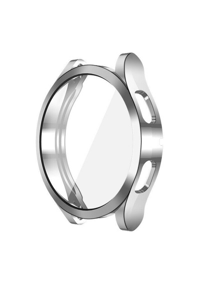 Samsung Galaxy Uyumlu Watch 4 44mm Silikon Kapak Kılıf Ekran Koruyucu Gri