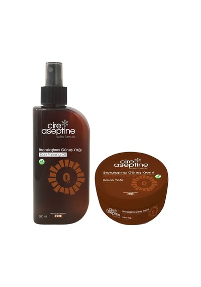 Cire Aseptine Bronzlaştırıcı Güneş Yağı 0 Spf 200 Ml Ve Güneş Kremi 100 Ml Kakao Yağlı