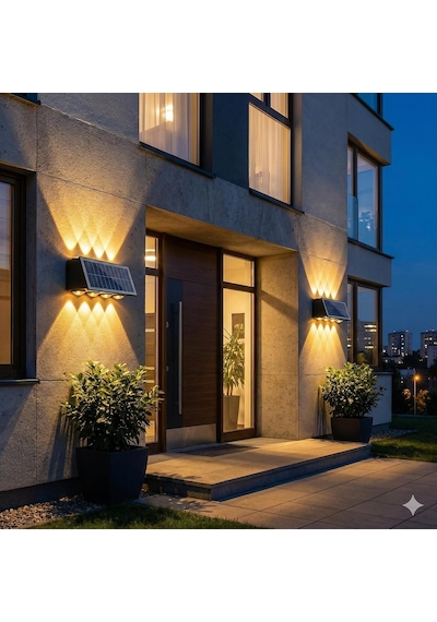 Tr 20w Güneş Enerjili Dış Mekan Bahçe Duvar Lambası - Cata Kos Solar Led Aplik - Ip65 Su Geçirmez, 3200k Gün Iş