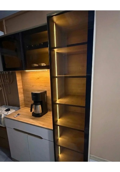 Ceviz Kahve Köşesi Led Işıklı Kahve Köşesi Ünitesi Modern Tasarım Ceviz Renk 200 Cm Yükseklik 125 Cm Genişlik Ceviz Kahve Köşesi Led Işıklı Kahve Köşesi Ünitesi Modern Tasarım Ceviz Renk 200 Cm Yükseklik 125 Cm Genişlik