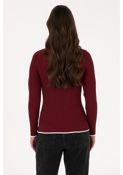 U.S. Polo Assn. Kadın Bordo Bisiklet Yaka Kazak 50314780-VR014