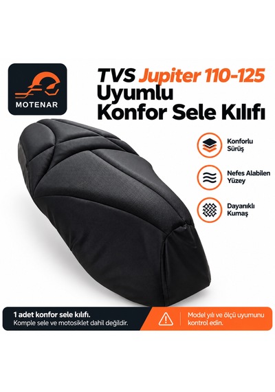 Motenar Tvs Jupiter 110 125 Uyumlu Visco Konfor Sele Kılıfı Siyah