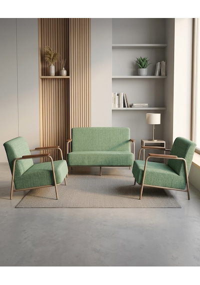 Atlas 2+1+1 Dokuma Kumaş Ofis Cafe Bekleme Koltuk Takımı Cappuccino Metal Mint Yeşili Yeşil Atlas 2+1+1 Dokuma Kumaş Ofis Cafe Bekleme Koltuk Takımı Cappuccino Metal Mint Yeşili Yeşil