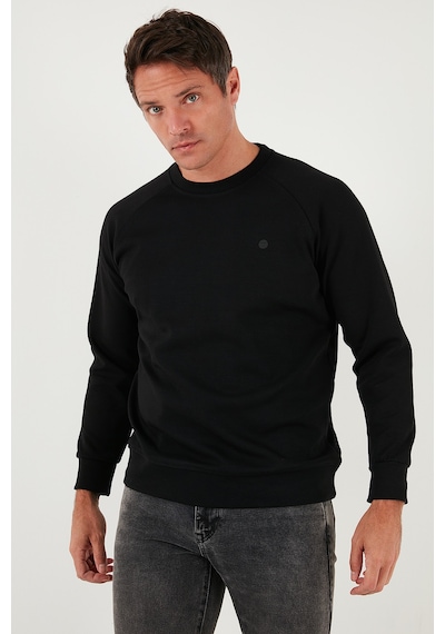 Buratti Streç Pamuklu Relaxed Fit Bisiklet Yaka Erkek Sweat 5901210 Siyah