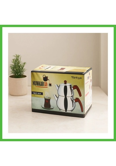 Vaveni Midi Boy Çelik Çaydanlık Seti - Kendinden Süzgeçli Renkli Bakalit Kulplu 0.5l/0.75l Arz