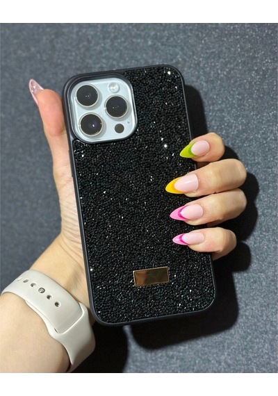 Apple Uyumlu iPhone 15 Sw İnce Taşlı Elmas Işıltılı Telefon Kılıfı